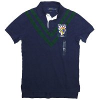 Polo Ralph Lauren ポロラルフローレン 鹿の子ニット ゼッケン ポロシャツ【$98】 [新品]