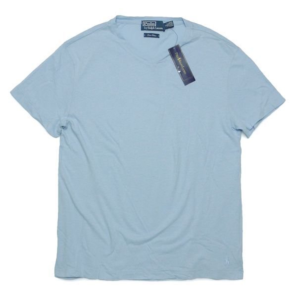画像1: Polo Ralph Lauren ポロラルフローレン リネン混紡 VネックTシャツ【$75】 [新品] [RL-047-TS]