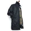 画像2: Barbour Border バブアー ボーダー ワックスジャケット ロングコート オイルスキンコート ネイビー イングランド製 [新品] (2)